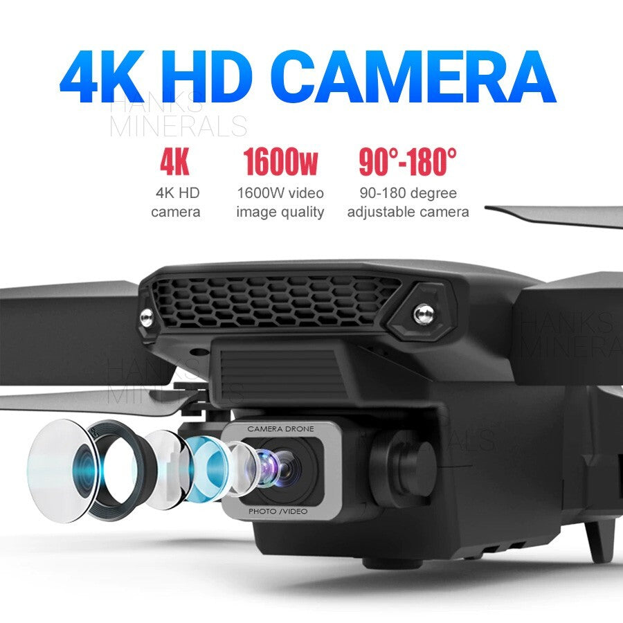 Drone 2025 4K HD Dual Camera Wifi FPV RC Foldable Quadcopter + 4 Batteries
