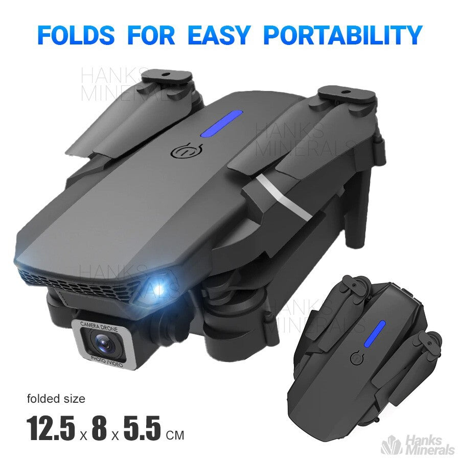 Drone 2025 4K HD Dual Camera Wifi FPV RC Foldable Quadcopter + 4 Batteries