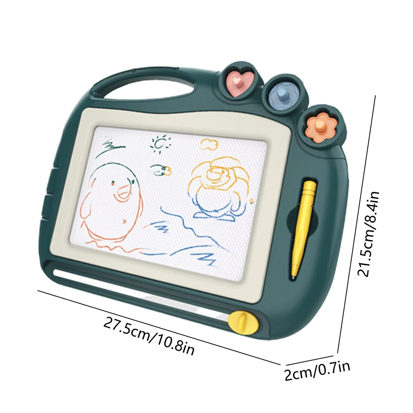 Colored Magnetic Drawing Board,Learning Graffiti Toy, Detachable Writing Board with Stand,Erasable Pad with Sliding Eraser, Safe ABS Plastic,Perfect for 3-6 to Practice Drawing and Writing