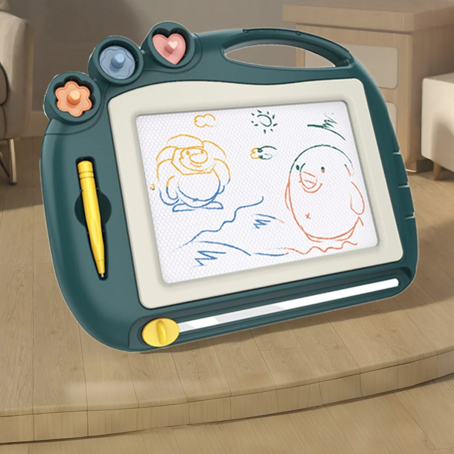 Colored Magnetic Drawing Board,Learning Graffiti Toy, Detachable Writing Board with Stand,Erasable Pad with Sliding Eraser, Safe ABS Plastic,Perfect for 3-6 to Practice Drawing and Writing