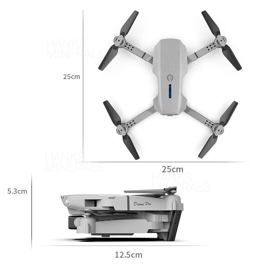 Drone 2025 4K HD Dual Camera Wifi FPV RC Foldable Quadcopter + 4 Batteries