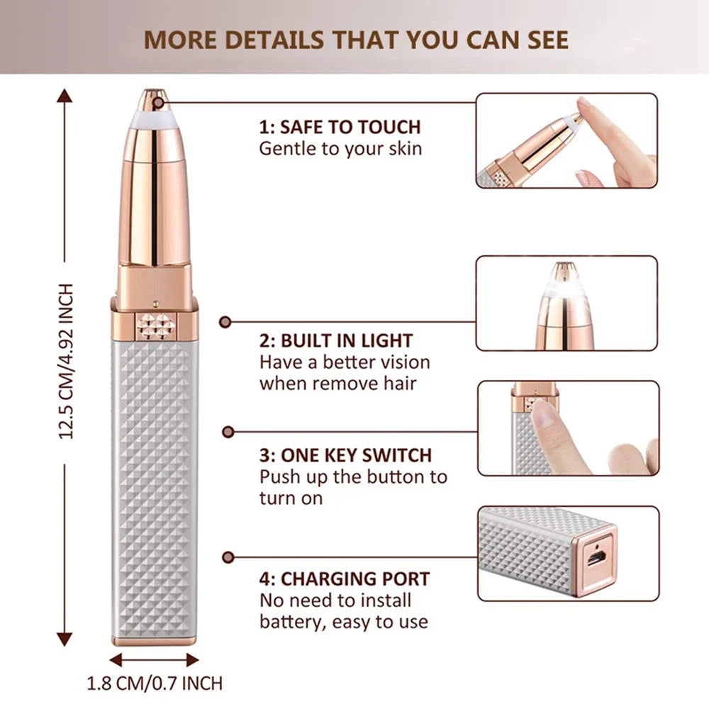 Electric Face Hair Removal Eyebrow Trimmer Epilator Painless Facial Bikin Hair Remover Shaver Razor Depilator Tool for Women