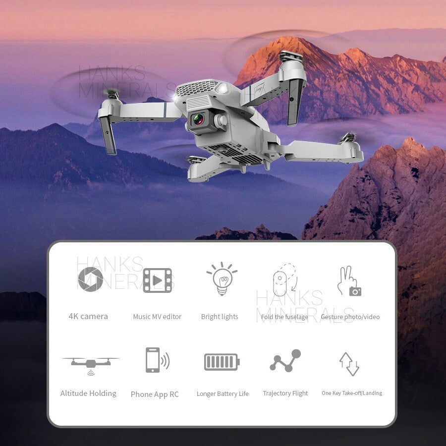 Drone 2025 4K HD Dual Camera Wifi FPV RC Foldable Quadcopter + 4 Batteries