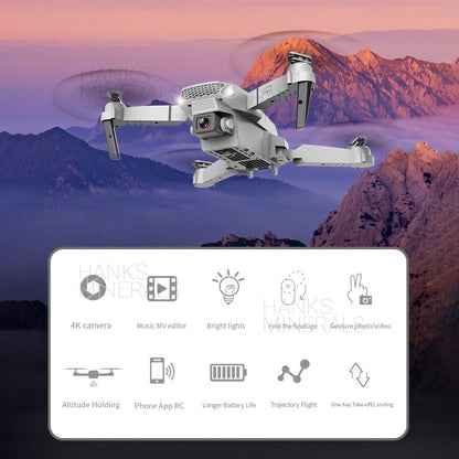 Drone 2025 4K HD Dual Camera Wifi FPV RC Foldable Quadcopter + 4 Batteries