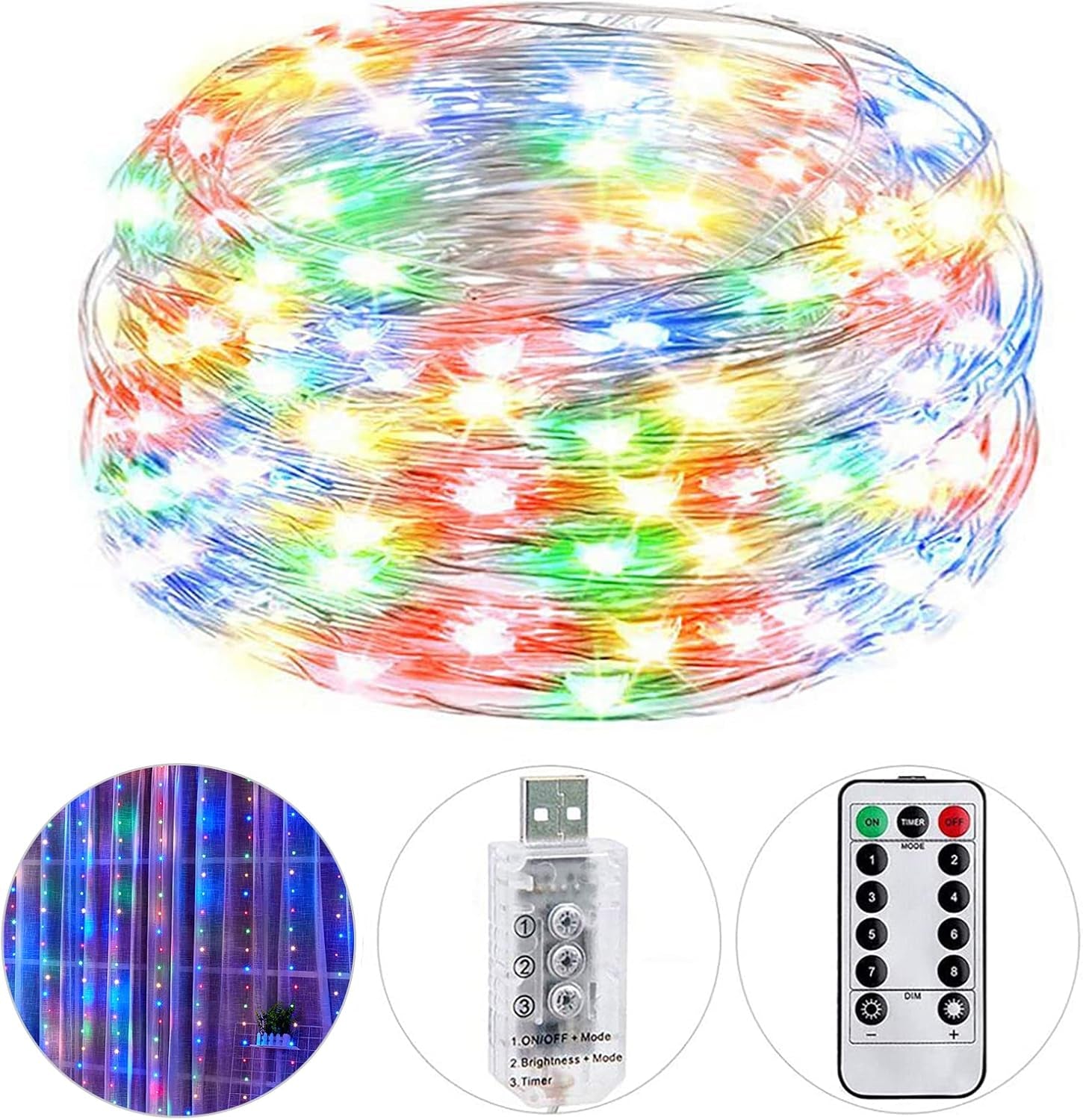 Fairy Lights Plug In, 49Ft 150 LED Fairy Lights for Bedroom, Twinkle Lights with Remote Timer 8 Modes String Lights for Christmas Thanksgiving Patio Wedding Party Indoor Outdoor Decor
