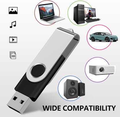 [ NOT 128GB ]  128MB USB Flash Drive 10 Pack, Premium USB 2.0 Swivel Memory Stick Thumb Drive Bulk Jump Drive Pack (10PCS 128MB, Mix Colors)