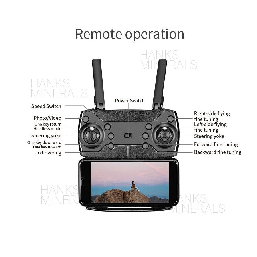Drone 2025 4K HD Dual Camera Wifi FPV RC Foldable Quadcopter + 4 Batteries