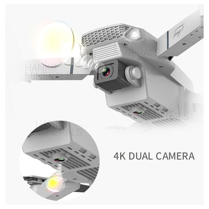 Drone 2025 4K HD Dual Camera Wifi FPV RC Foldable Quadcopter + 4 Batteries