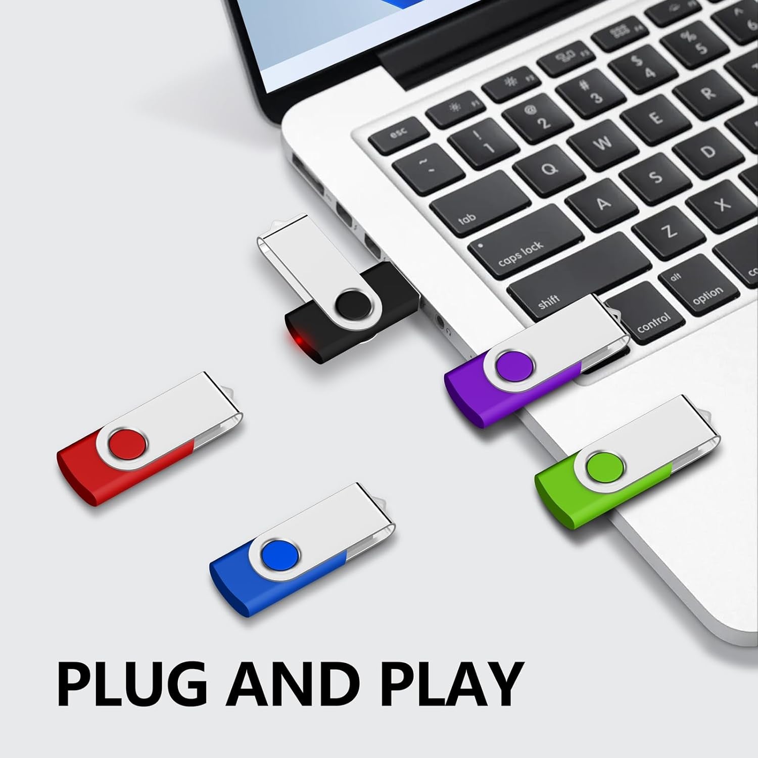 [ NOT 128GB ]  128MB USB Flash Drive 10 Pack, Premium USB 2.0 Swivel Memory Stick Thumb Drive Bulk Jump Drive Pack (10PCS 128MB, Mix Colors)